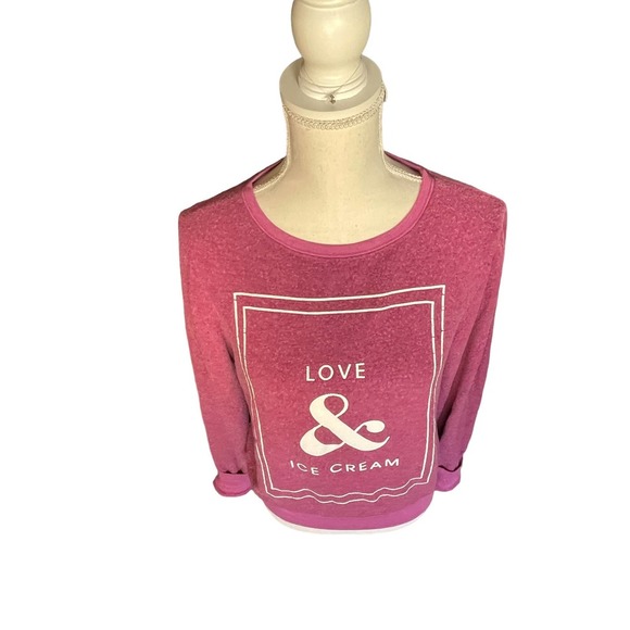 Wildfox Womens Love & Ice Cream Sweatshirt Crew Neck Long Sleeve Size XS Purple - Picture 5 of 6